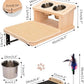 Cat Wall Shelves with 3 Cimbing Steps Wall-Mounted Cat Shelf Dogproof Feeding Bowls Station Cats Hammock and Perches for Wall Furniture Set Climber Scratching Post