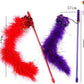 Purple Cat Teasing Stick Toy - Interactive Stick with Sparkly Feather Boa & Crinkle Ball for Indoor Cat Training & Fun