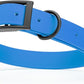 Dogline Biothane Waterproof Dog Collar Strong Coated Nylon Webbing with Black Hardware Odor- Proof for Easy Care Easy to Clean High Performance Fits Small Medium or Large Dogs, Cerulean Blue