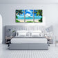 Wieco Art 3 Piece Blue Sea Beach Canvas Prints Modern Stretched Wall Art Seascape Pictures Paintings for Living Room Bedroom Home Decorations Modern Landscape Artwork