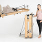 Pilates Reformer Machine, Wood Foldable Pilates Machine Equipment for Home Workout