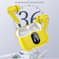 Wireless Earbuds, Bluetooth 5.4 Headphones Bass Stereo, Ear Buds with Noise Cancelling Mic, IP7 Waterproof in Ear Earphones, 36H LED Display Bluetooth Earbuds for Laptop Pad Phones Sports, Yellow
