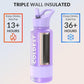 Coldest Insulated Water Bottle with Straw Lid - Stainless Steel Metal Insulated Bottle for Men & Women (Saturn's Moon Purple Glitter, 40 oz)