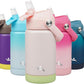Insulated Water Bottle with Straw Lid,12 oz Stainless Steel Vacuum Metal Bottle with Silicone Handle,Pearl