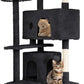 54.7 inches Cat Tower for Indoor Cats, Multi-Level Cat Condos with Scratching Posts, Hanging Toys, Dark Gray
