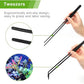 Quarium Aquascape Tools Kits, 4 in 1 Anti-Rust Aquatic Plant Aquascaping Tool Stainless Steel Black Tweezers Scissors Spatula for Aquarium Tank Clean Fish Tank Aquascape Tools Sets (black)