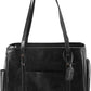 Fashion Dog Carrier Purse, Premium Leather Cat Carrier Bag, Airline Approved Soft Sided Pet Travel Tote Bag with Pockets Black
