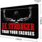 Inspirational Gym Wall Decor,Fitness Quotes Wall Art,Be Stronger Than Your Excuses Canvas Wall Decor for Home Gym