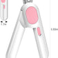 Odoland Cat Nail Clipper with LED Light and Nail File, Dog Claw Trimmer with Bright Light to Avoid Excessive Cutting - Pet Grooming Tool for Tiny Dog Cat Kitten Bunny Rabbit Pink