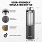 Insulated Water Bottle 24oz, Triple Wall Vacuum Stainless Steel (Cold for 48 Hrs, Hot for 24Hrs), Leak Proof & Non-BPA, 24oz Hydro Water Flask with Paracord Handle & Straw Spout Lids