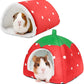 Guinea Pig Hideout with Tunnel, Washable Chinchilla House Bed, Fleece Hideaway, Enrichment Toys, and Cage Accessories for Ferret Hedgehog Small Animal