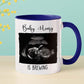 Personalized Picture & Name Baby Coming White Coffee Mug 11 Oz 15 Oz, Promoted To Dad EST. 2026 Accent Cup Gift For Pregnancy Announcement, Customized Coffee Cup New Dad/First Time Expecting Daddy