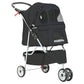 Pet Stroller Dog Stroller Portable Travel 3 Wheel Foldable Cat Stroller with Storage Basket and Cup Holder for Small and Medium Cats,Dogs,Puppy,Black
