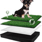 Dog Grass Pad with Foldable Dog Litter Box, Small Liner Base (23”×15”) for Balcony, 2 Artficial Grass Pee Pads for Dogs, Pee Pad Holder, Potty Training