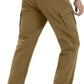 TACVASEN Men's Winter Pants 9 Pockets Fleece Snow Hiking Pants Water-Resistant Warm Softshell Thick Tactical Pants