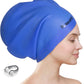 Keary Extra Large Swim Cap for Braids and Dreadlocks Extensions Weaves Long Hair, Waterproof Silicone Cover Ear Bath Pool Shower Swimming Cap for Adult Youth to Keep Hair Dry, Easy to Put On and Off