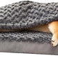 Orthopedic Memory Foam Bed for Large Dogs, Waterproof Cooling Pet Mats for Crate with Removable Washable Cover,Ideal for Arthritic Dogs (Large-35"x 22" x 3", Rose Plush+Blanket)