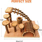 Wooden Hamster Bridge, Small Animals Climbing Ladder Activity Set Platform Ramps Playground Toys for Mouse Dwarf Hamster Gerbil Rat Sugar Glider Syrian Hamster