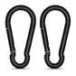 KINLINK 2 Pack Black Carabiner Clip, 5.5 inch Heavy Duty Spring Snap Hook, Large Caribeener Clips for Camping, Swing Set, Hammock, Hiking, Travel, Weight Lifting Machine, Home Gym Equipment