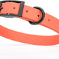 Dogline Biothane Waterproof Dog Collar Strong Coated Nylon Webbing with Black Hardware Odor- Proof for Easy Care Easy to Clean High Performance Fits Small Medium or Large Dogs, Coral