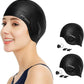 Swimming Cap, Silicone Swim Cap for Women Men, Durable Non-Slip Waterproof Swim Cap Protect Ears, Long Hair for Adults, Older Kids