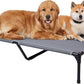 pettycare Elevated Outdoor Dog Bed - Dog Cots for Large Dogs XL, Heavy Duty Raised Cot Waterproof, Cooling Pets Bed with Washable Durable Teslin Mesh and Non Slip Feet, 49 Inches, Grey