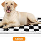 Dog Car Seat Cover for Back Seat, Plaid Backseat Pet Bed Mat, Non-Slip Travel Dog Bed for Backseat Extenders, 24.8" x 54", Black and White