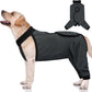 ROZKITCH Dog Surgery Leg Sleeve Rear Legs, Male Female Pet Prevent Licking Wound Elbow Knee Protector, Dog Recovery Suit Cone Collar Alternative Pants Shirt for Wound Heal Wrap Grey XL