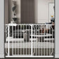 TSAYAWA Walk Through Baby Gate with Door, 43.5-48 Inch Wide Presure Mounted No Drill Metal Auto Close Child Gate for Stair Doorway - Indoor Outdoor Safty Gate for Toddler Dog Doggie, White