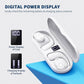 PSIER Open Ear Bluetooth Headphones, 40 Hours Playtime Bluetooth 5.3 Wireless Sports Earbuds with Digital Display Charging Case, White