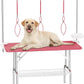 VFK 47'' Large Dog Grooming Table Stainless Steel Foldable Grooming Table for Dogs at Home Adjustable Height Arms Pet Station with Nooses, Mesh Tray, Tool Organizer