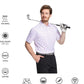 Men's Golf Polo Shirts Short Sleeve Striped Performance Moisture Wicking Dry Fit Golf Shirts for Men