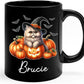 Personalized Persian Wearing Witch Hat Black Cup with Name, Customized Halloween Persian Coffee Mugs, Spooky Cat and Pumpkins Ceramic Cup 11oz 15oz, Halloween Mug Gift for Cat Lover Pet Owner