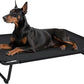 Elevated Dog Beds, Extra Large Raised Dog Cots Outdoor Cooling Dog Bed Waterproof Stable and Easy Assembly, Teslin Fabric with 1.2mm Thick Iron Frame, Breathable, Ultra-Sturdy，Black, 54*37*8.7
