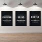 Success Canvas Painting Wall Art Quote Motivational Wall Art Execute Wall Decor 3 Pieces Black Poster Positive Inspirational Framed Artwork Prints Picture for Living Room Office 60''Wx 28''H