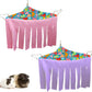 RIOUSSI Guinea Pig Hideout Hideaway Corner Fleece Toys Cage Accessories with Reversible Sides, Heart/Gray-Pink+Purple, Pack of 2