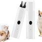 Quiet Rechargeable Pet Nail Grinder - Dog Nail Clippers and Grinder - with LED Lights and Quick Sensor, Diamond-Tip Dust Collector, Suitable for Large Dogs, Small Cats, and Rabbits (White)