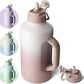 BOTTLE BOTTLE Insulated Water Bottle 64 oz with Straw and Dual-use Lid Stainless Steel Water Bottle with Handle Vacuum Stainless Steel Jug for Workout and Sports pink gradient