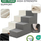 Dog Stairs for High Bed, Dog Steps for Bed Couch Sofa, 35D Foam Extra Wide Pet Steps for Small Dogs and Cats, Pet Stairs with Non-Slip Bottom Beige, 5 Steps