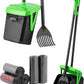Pooper Scooper Swivel Bin & Rake with 100 Waste Bags, Dog Pooper Scooper with Bag Attachment for Large Medium Small Dogs, Poop Scooper with Lid for Lawn Yard Dog Kennel