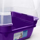 Petfamily Cat Litter Box, Large Foldable Jumbo Hooded Cat Litter Box with Transparent Lid (Purple)