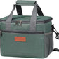 iknoe Large Foldable Cooler Bag, 8.5L Insulated Lunch Bag, Leakproof Lunch Cooler Tote with Multi-Bag Design Suitable for Beach, Picnic and Office Use, Grayish Green 15-Can
