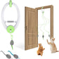Cat Toy Interactive for Indoor Cats, Smart USB Rechargeable Door Hanging Automatic Retractable Kitten Toys, Teaser Electronic Self Play Feather Cat String Toy Attached with 3 Catnip Mice Green