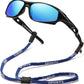 DYLB 3 Pack Flexible Kids Polarized Sunglasses For Boys Girls With Strap, Sport Sunglasses for Children Age 3-10.