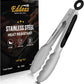 Small Tongs For Cooking, Mini 7 inch Kitchen Tongs -Heat Resistant 600 Degrees Stainless Steel and Non-Slip handle - Perfect for Cooking, Salad, Pasta, Steaks, Vegetables,Dishwasher safe