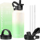 Water Bottle Insulated 32oz 40oz 64oz 128oz Straw Lid Spout Lid & 3 Lids, Leak Proof, Vacuum Insulated,Stainless Steel Water Bottle Wide Mouth for Sports, Gym or Office