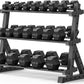PAPABABE Hex Dumbbell Set with Rack, Rubber Encased Free Weight with Weight Storage Racks, Multiple Weight Options for Home Gym and Fitness