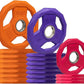 SPART Color Coded Weight Plate 2-Inch Rubber Coated Olympic Grip Plate for Barbell, Solid Cast Iron Weight Plates for Strength Training, Weightlifting, Crossfit, Home Gym, 2.5LB/5LB/10LB/25LB/35LB/45LB, Pair