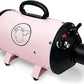 Flying Pig High Velocity Dog Pet Grooming Dryer w/Heater (Pastel Pink w/Grey Logo)