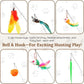 Interactive Cat Toys for Indoor Cats Suction Cup Cat Toys for Indoor Cats Bird Hunting Slefplay Simulation for Kitten Flying Bird Toy Feather Wand Attachments